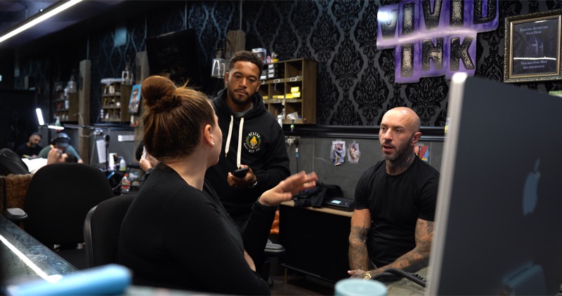 Andy mentoring inside a Vivid Ink studio