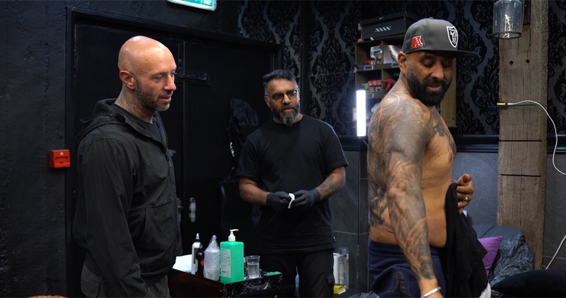 Andy with mentees at Vivid Ink